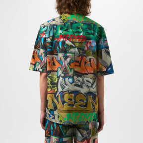 Men's Neen Allover O Shirt, Graffiti Design
