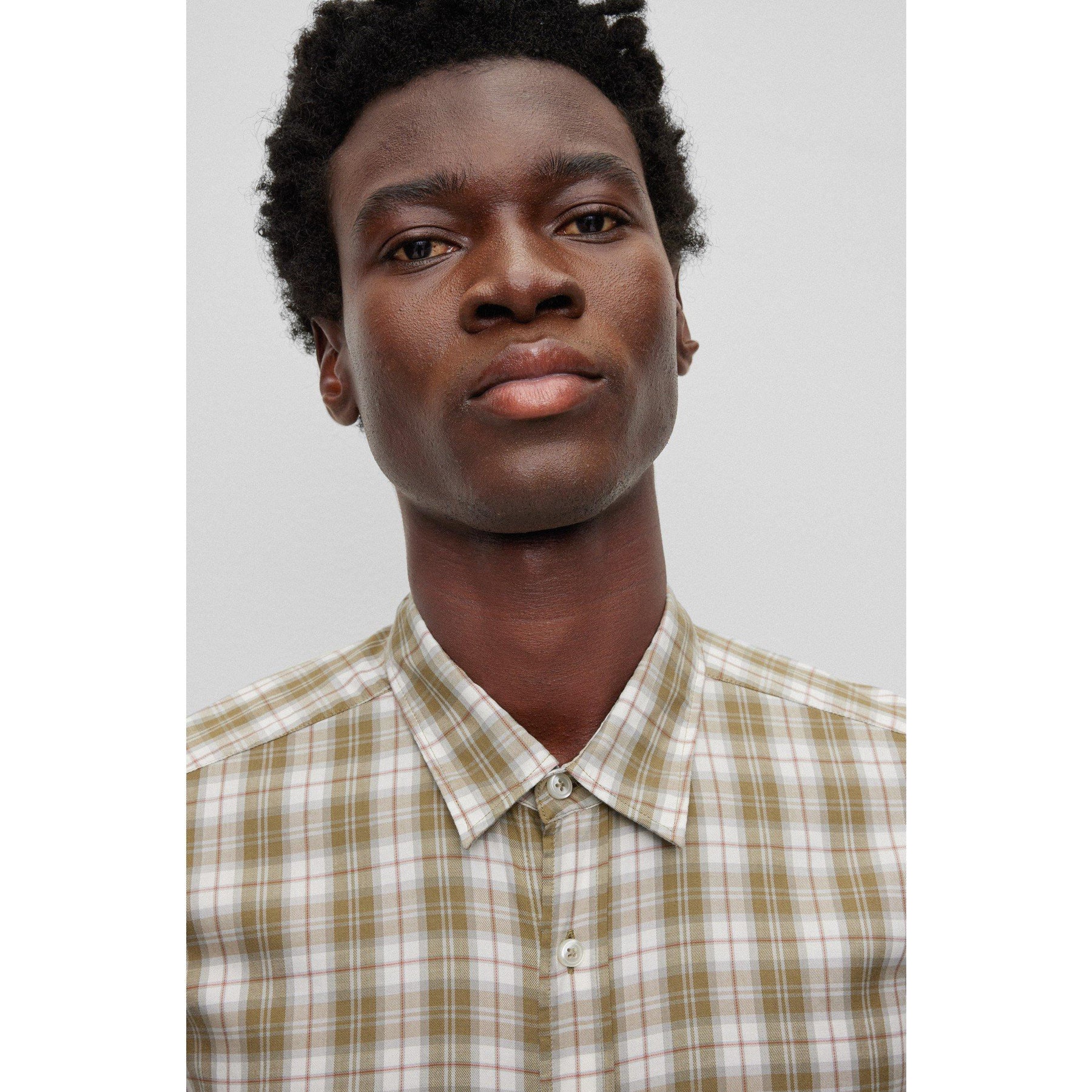 Men's S-Liam-Kent-C1-233 Plain Long-Sleeve Shirt