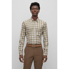 Men's S-Liam-Kent-C1-233 Plain Long-Sleeve Shirt