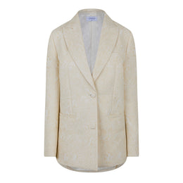 Wool-Mix Structured Raw-Edge Suit Jacket