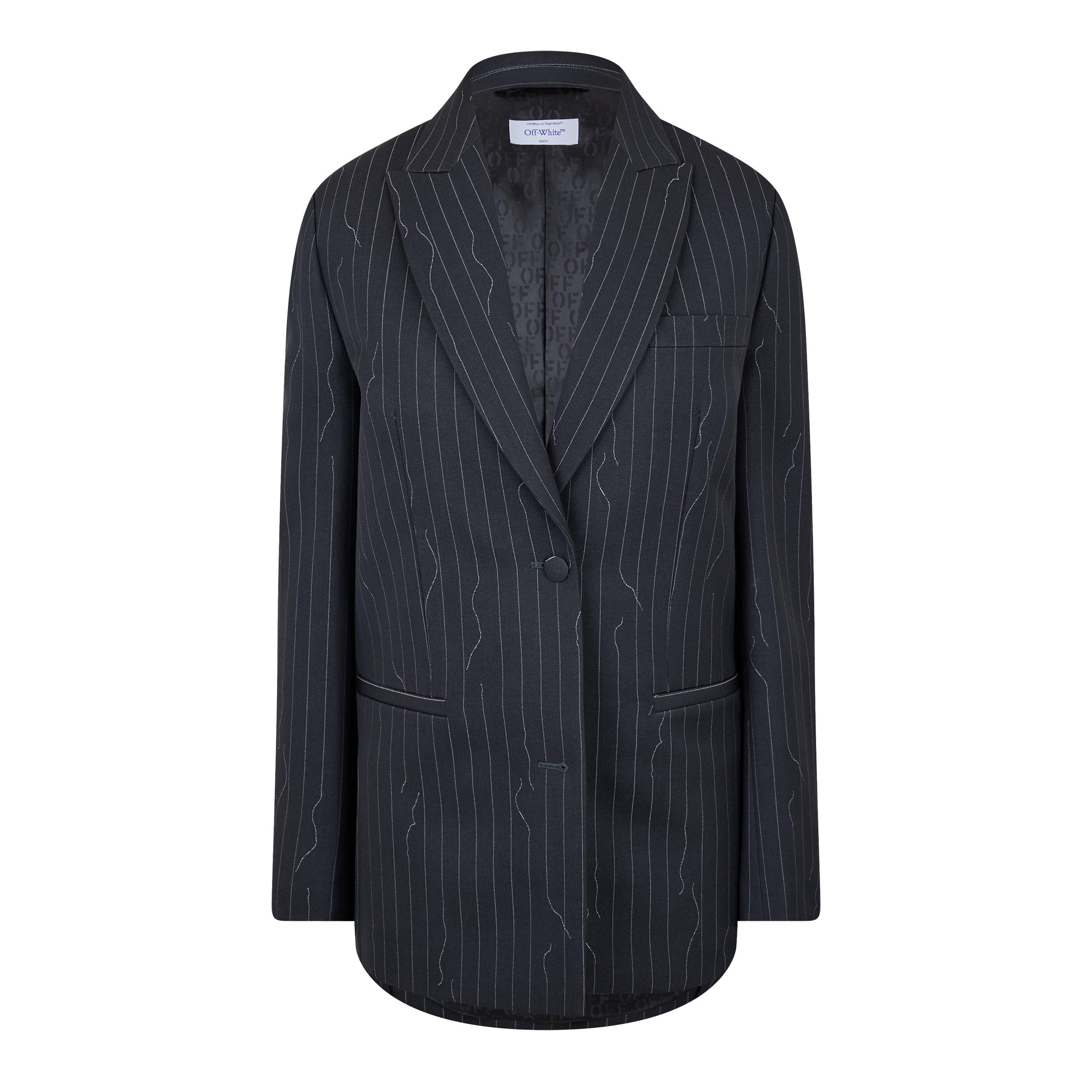 Wool-Mix Structured Raw-Edge Suit Jacket