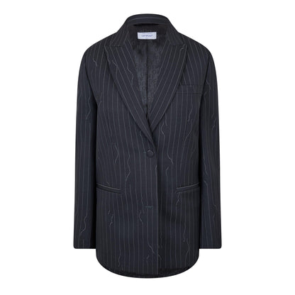 Wool-Mix Structured Raw-Edge Suit Jacket