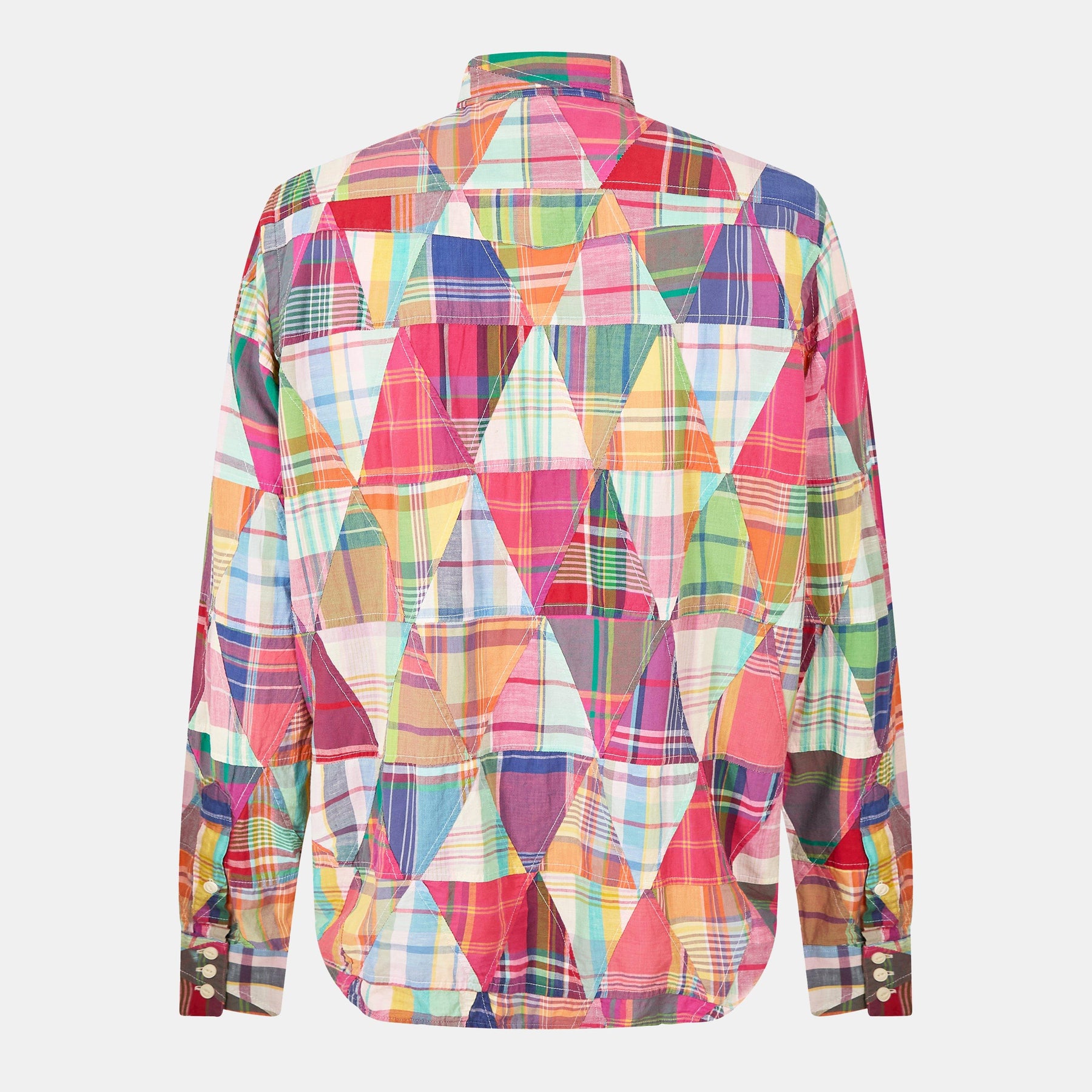 Men's Madras Long-Sleeve Patterned Shirt