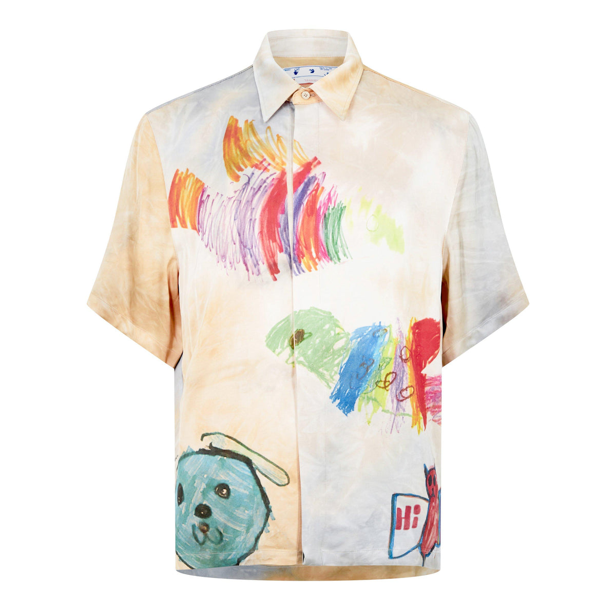 Cartoon-Print Short-Sleeved Shirt