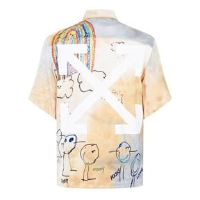 Cartoon-Print Short-Sleeved Shirt