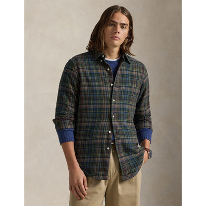 Long Sleeve Brushed Flannel Patterned Shirt