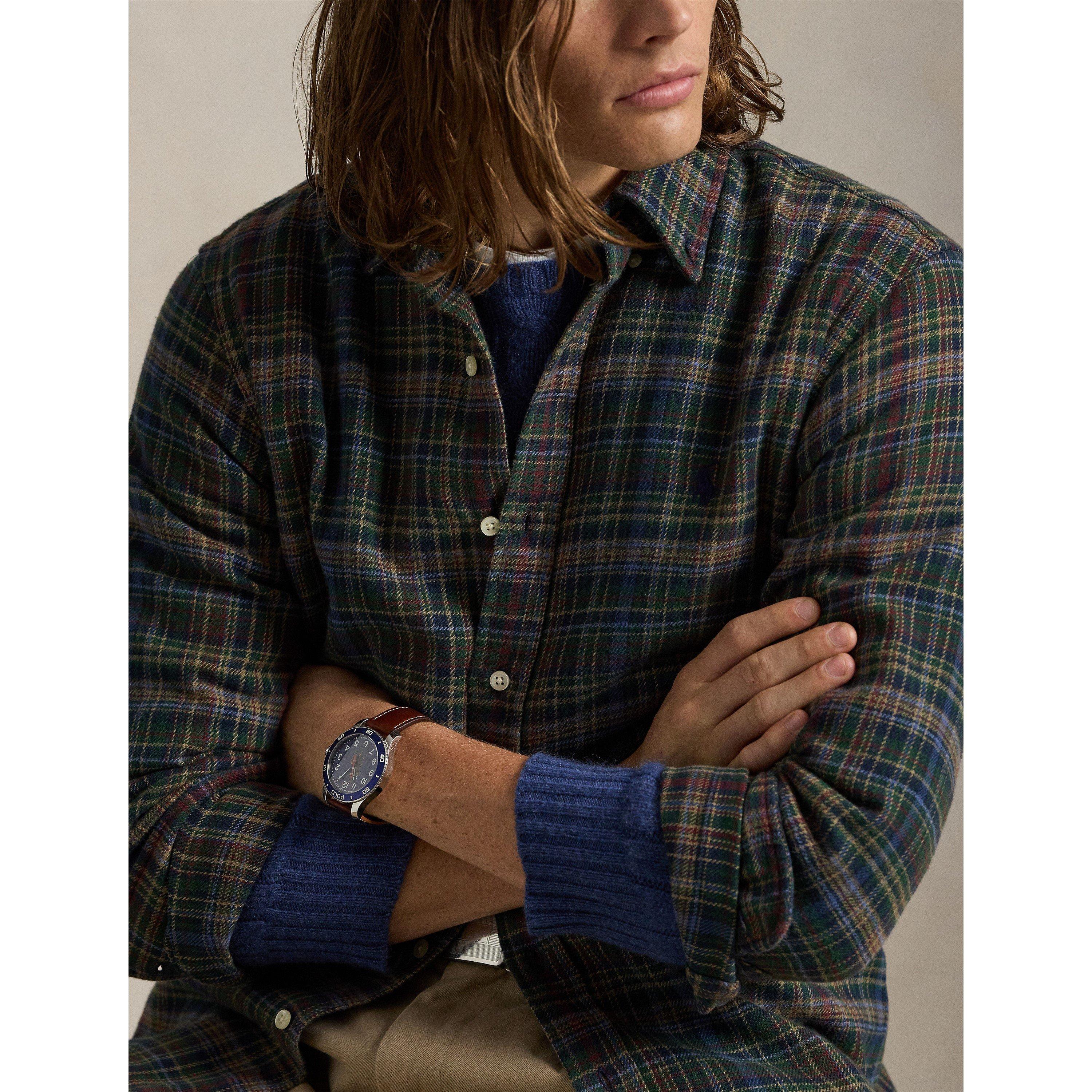 Long Sleeve Brushed Flannel Patterned Shirt