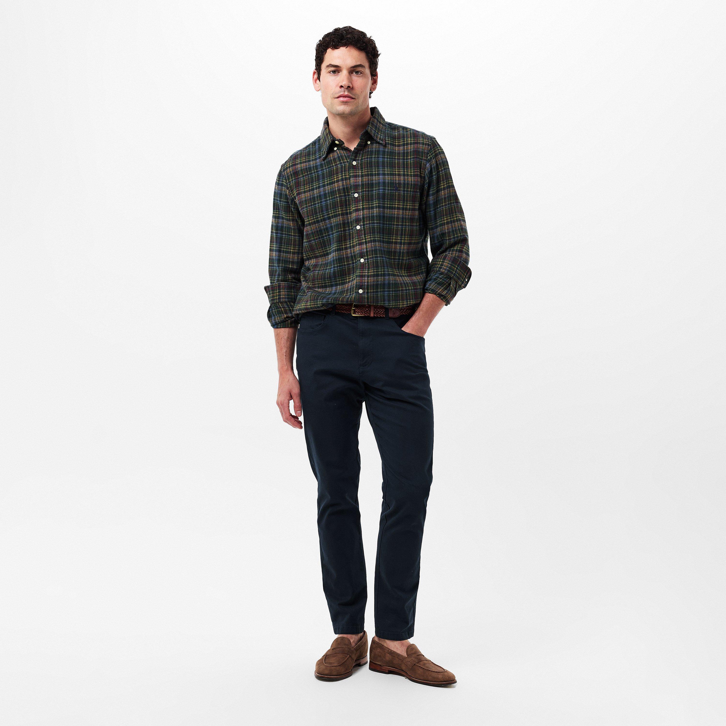 Men's Brushed Flannel Long-Sleeve Patterned Shirt