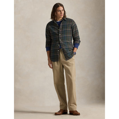 Long Sleeve Brushed Flannel Patterned Shirt