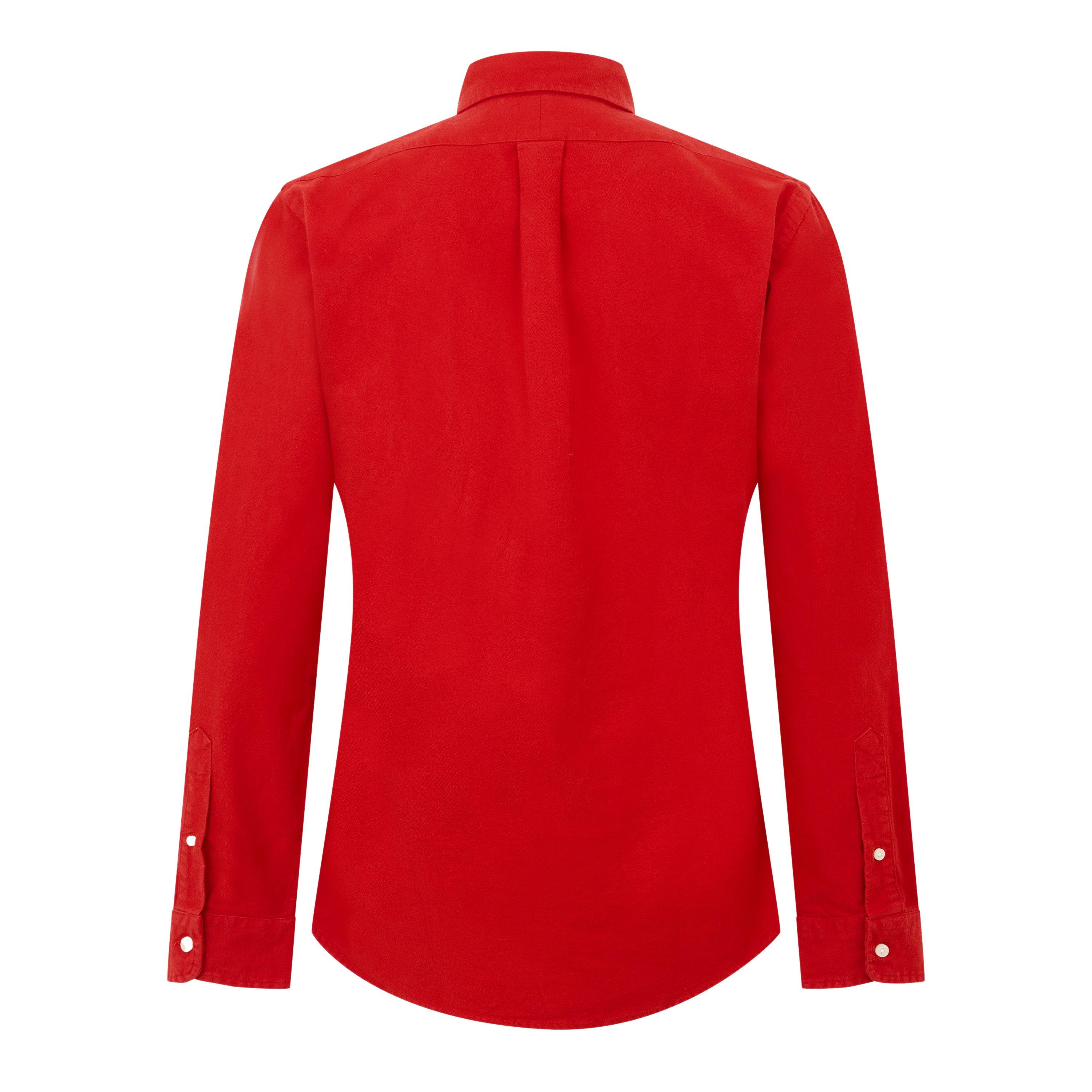 Brushed Oxford Long Sleeve Plain Shirt
