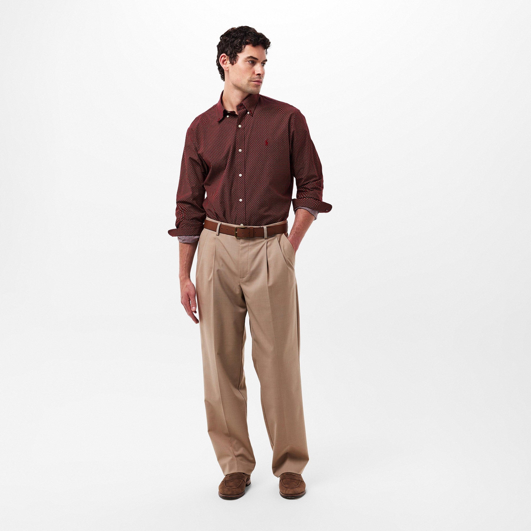 Men's Long-Sleeve Plain Shirt