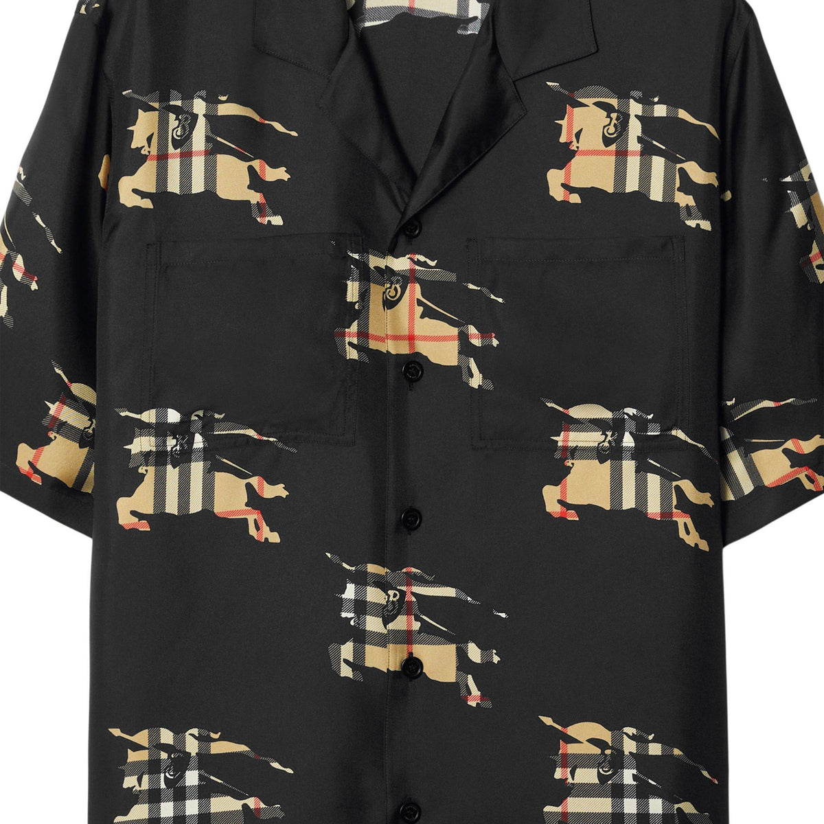 Equestrian Knight-Print Silk Shirt