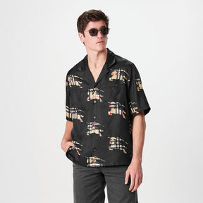 Equestrian Knight-Print Silk Shirt