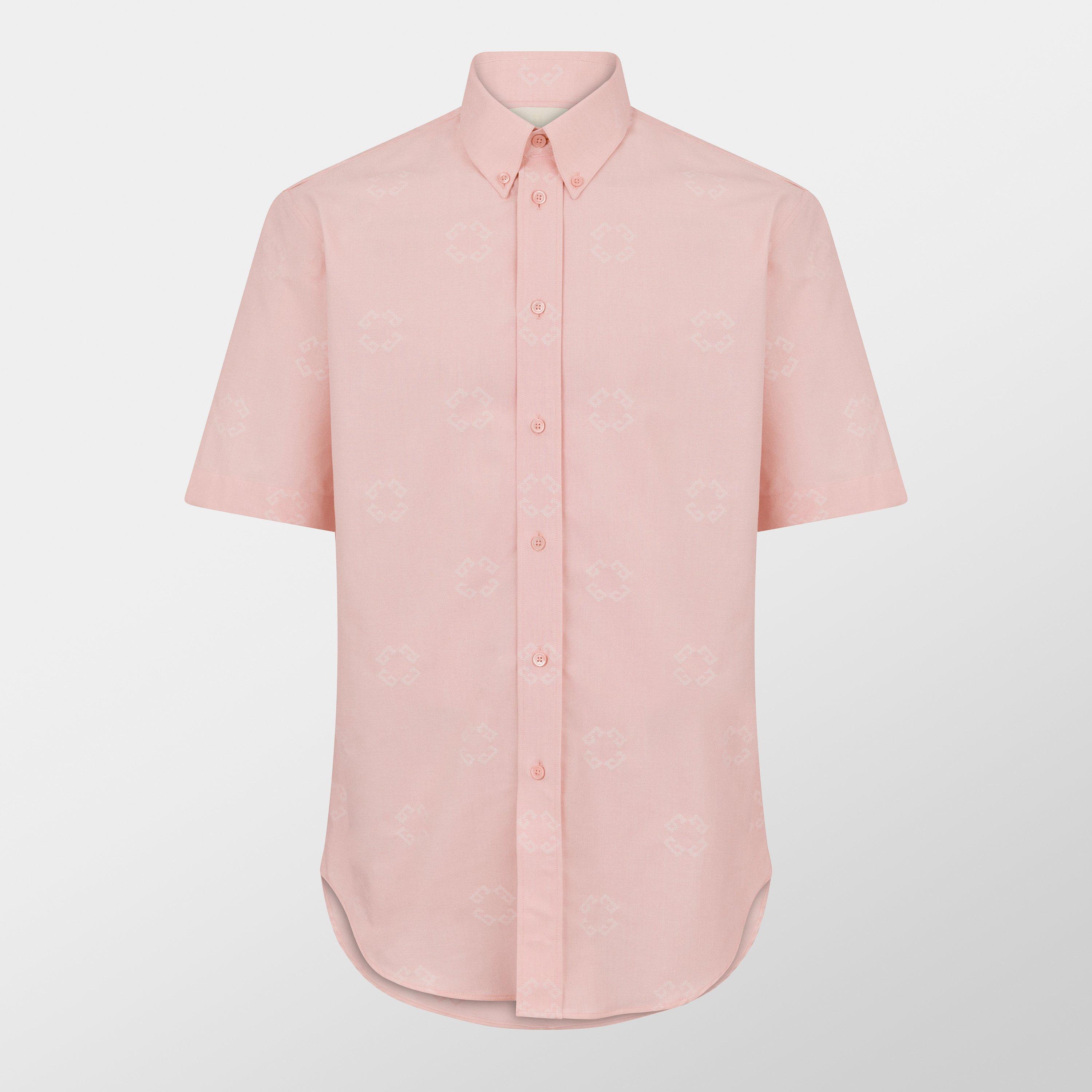 Men's Monogram Short-Sleeve Plain Shirt