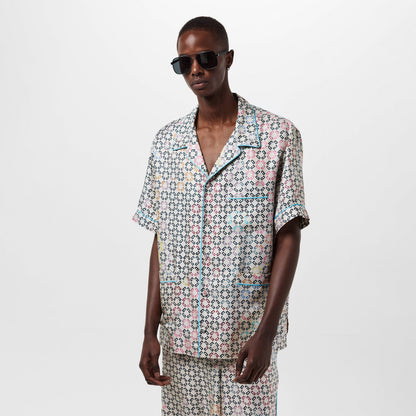 Men's GIV Mono Silk Short-Sleeve Patterned Shirt