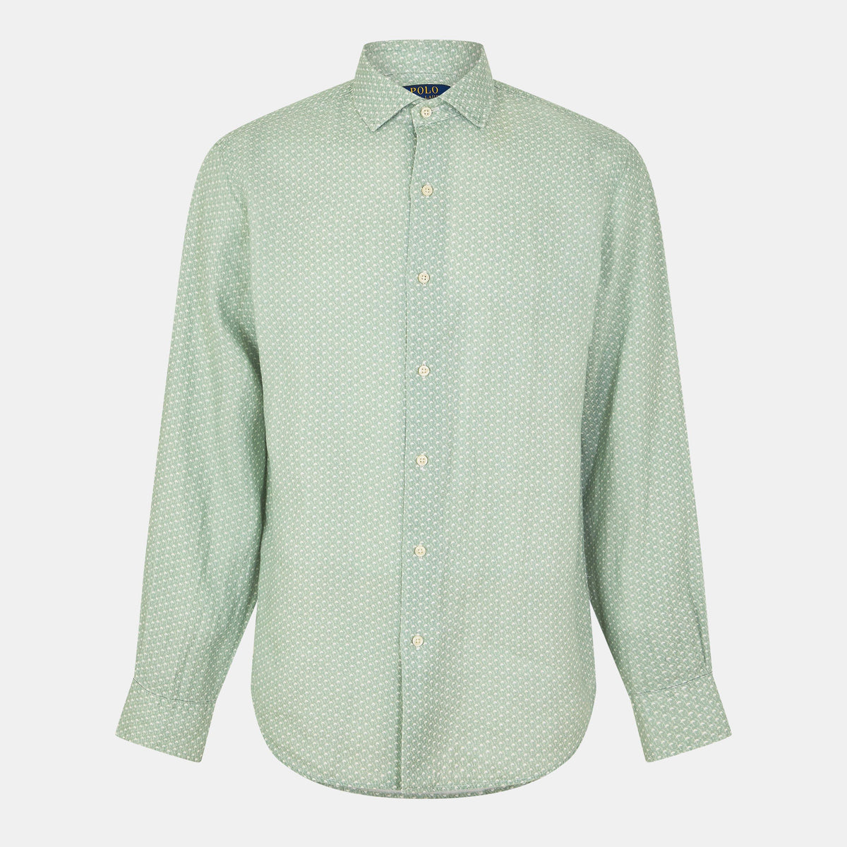 Custom Fit Mallet-Print Linen Shirt