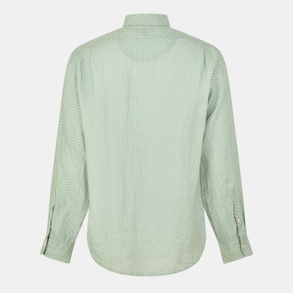 Custom Fit Mallet-Print Linen Shirt