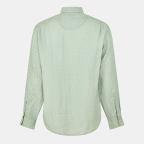 Custom Fit Mallet-Print Linen Shirt