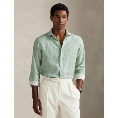 Custom Fit Mallet-Print Linen Shirt
