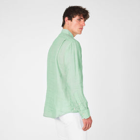 Custom Fit Mallet-Print Linen Shirt