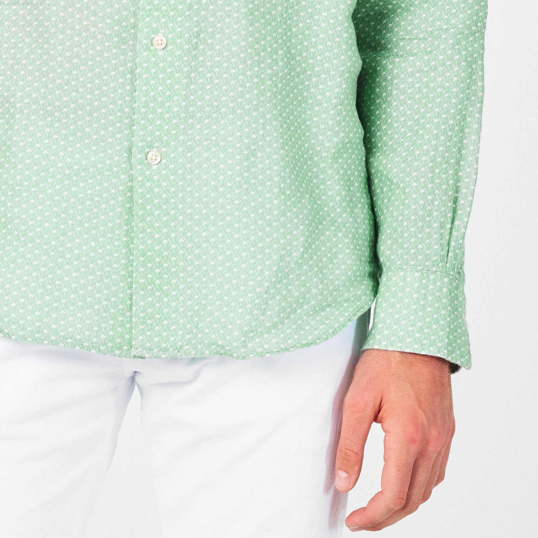 Custom Fit Mallet-Print Linen Shirt