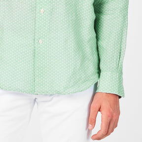 Custom Fit Mallet-Print Linen Shirt