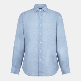 Custom Fit Mallet-Print Linen Shirt
