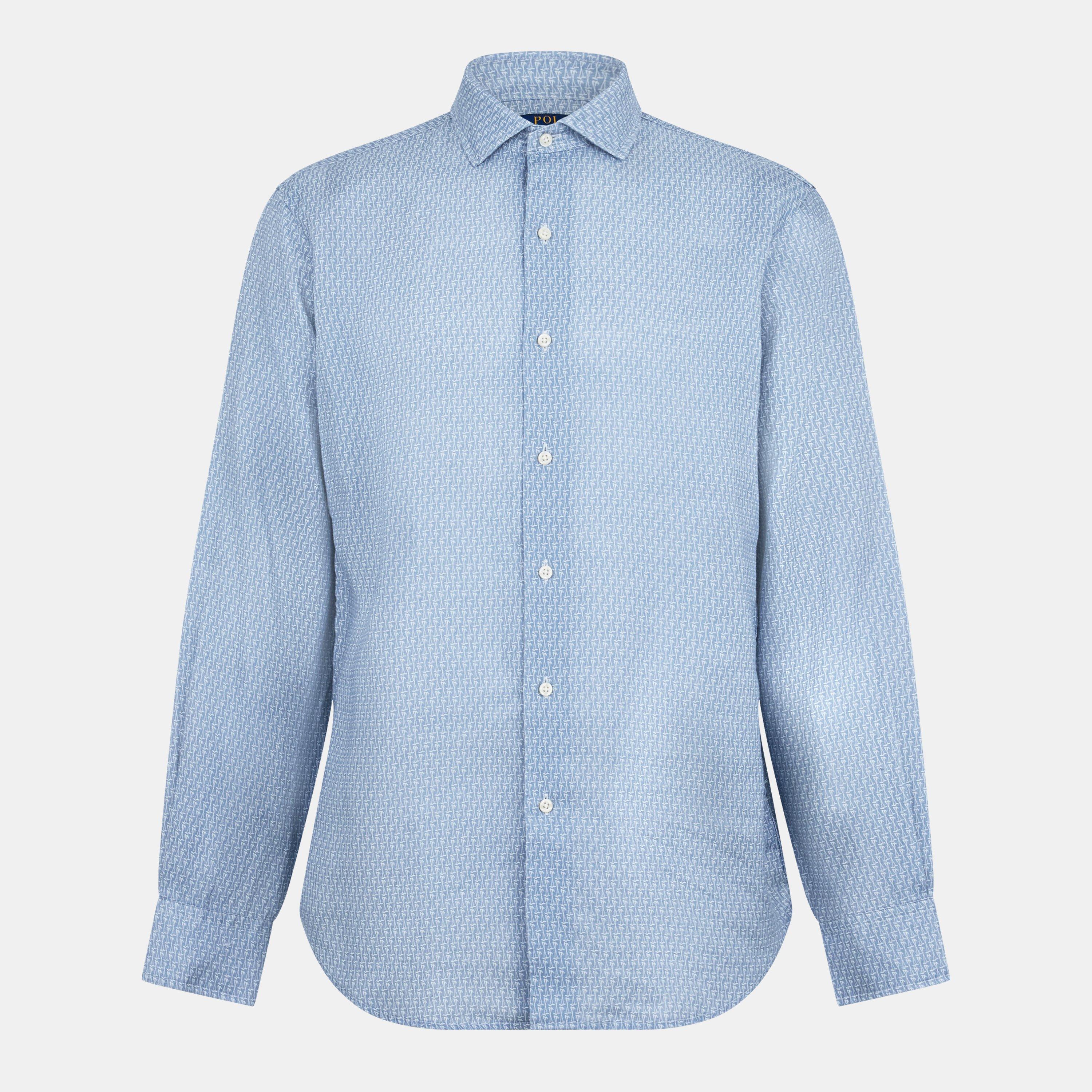 Custom Fit Mallet-Print Linen Shirt