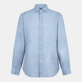 Custom Fit Mallet-Print Linen Shirt