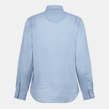 Custom Fit Mallet-Print Linen Shirt
