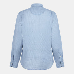 Custom Fit Mallet-Print Linen Shirt