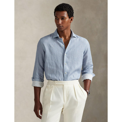 Custom Fit Mallet-Print Linen Shirt