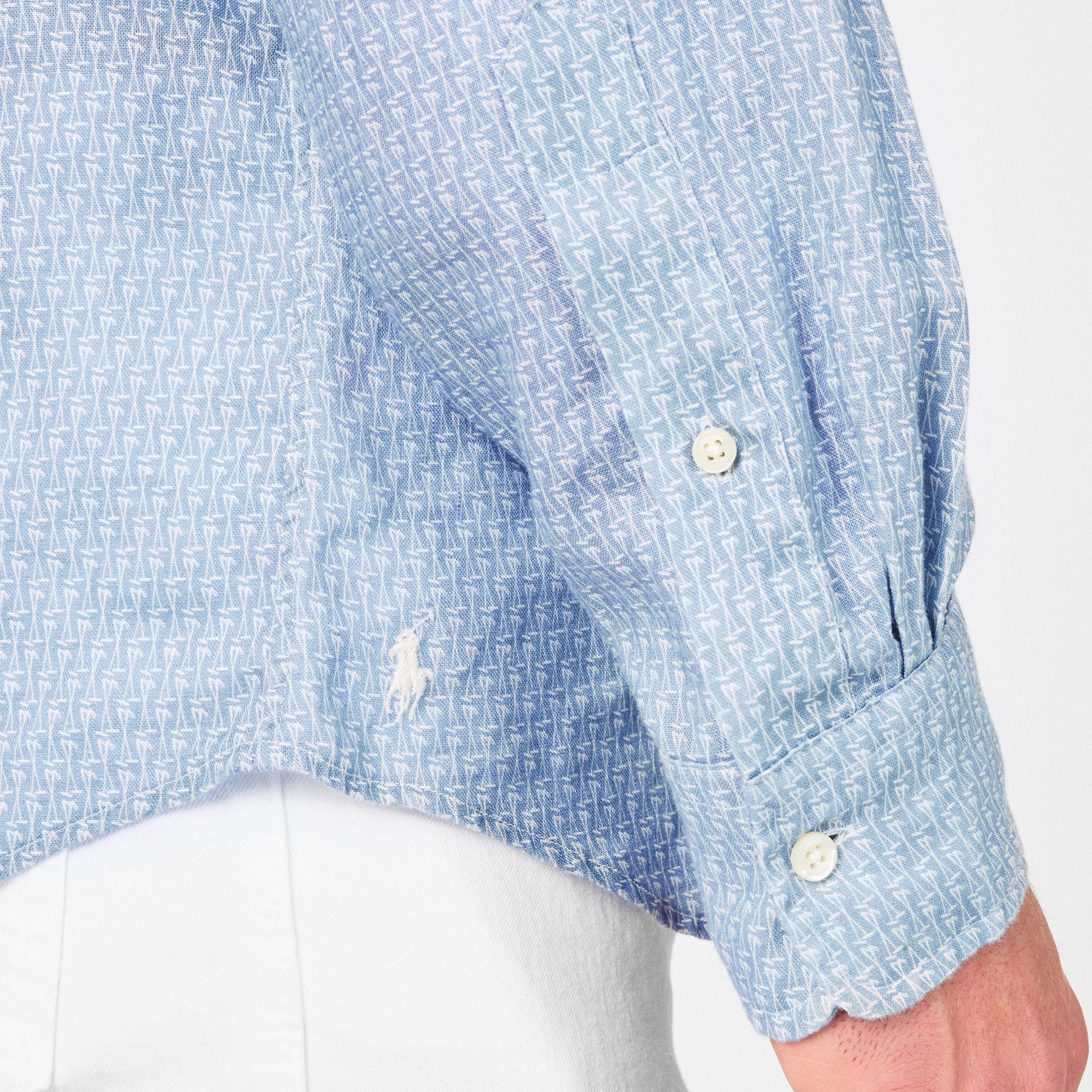 Custom Fit Mallet-Print Linen Shirt