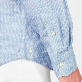 Custom Fit Mallet-Print Linen Shirt