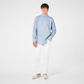 Custom Fit Mallet-Print Linen Shirt