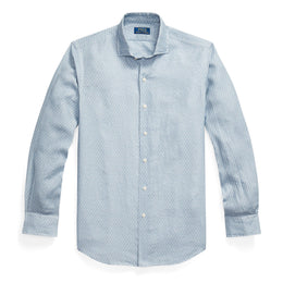 Custom Fit Mallet-Print Linen Shirt