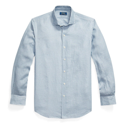 Custom Fit Mallet-Print Linen Shirt