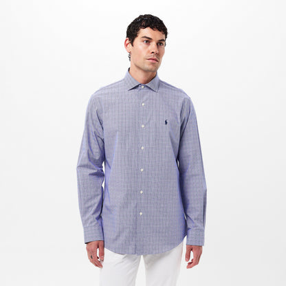 Men's Poplin Check Long-Sleeve Patterned Shirt