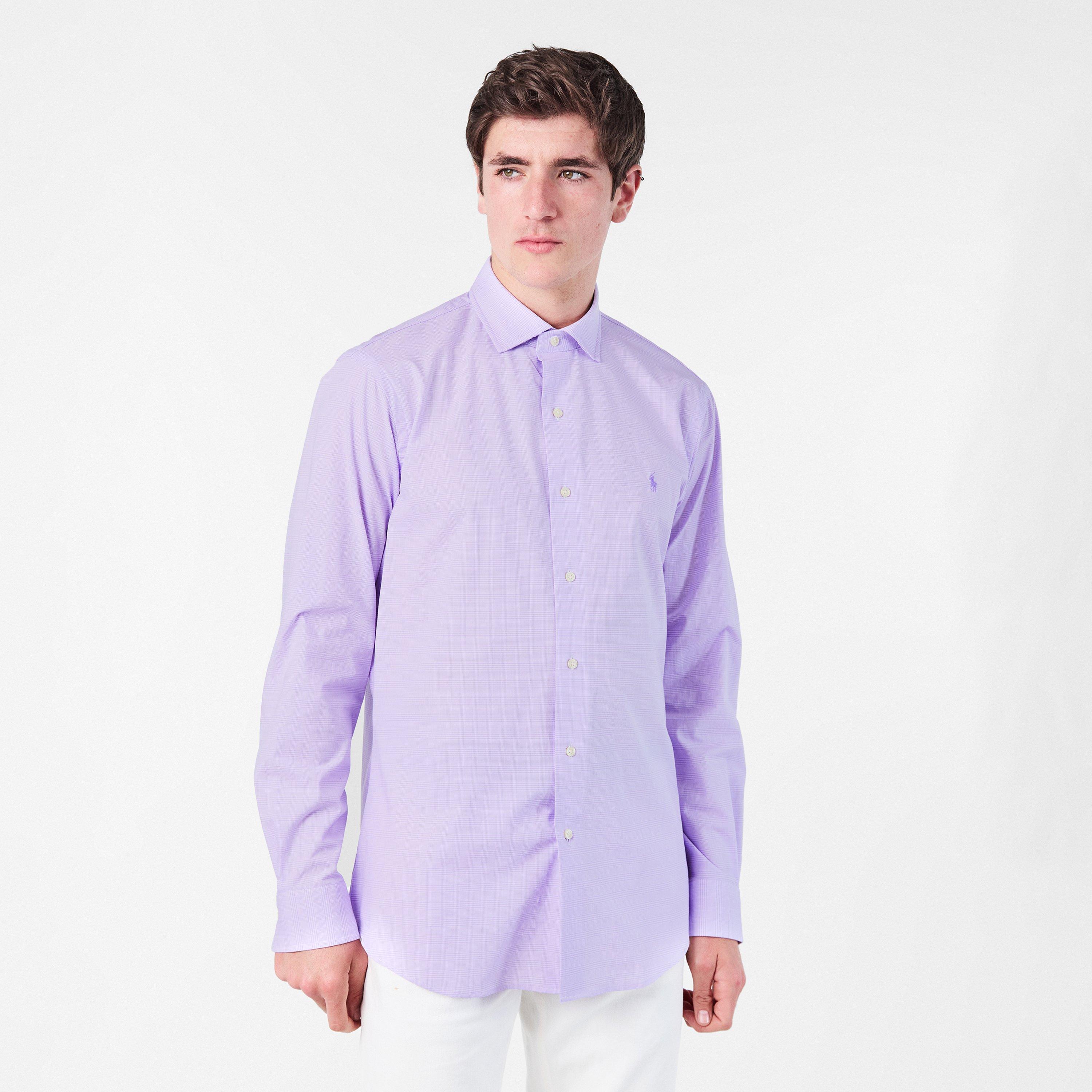 Men's Poplin Check Long-Sleeve Patterned Shirt