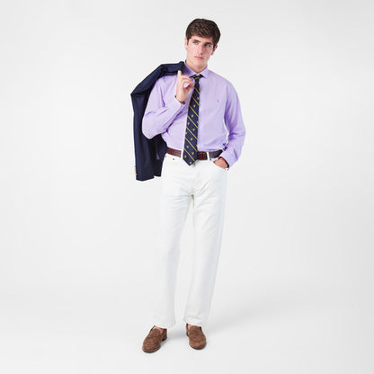 Men's Poplin Check Long-Sleeve Patterned Shirt