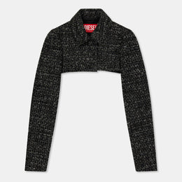 G-Anne Bouclv© Tweed Long Sleeve Ultra-Cropped Blazer