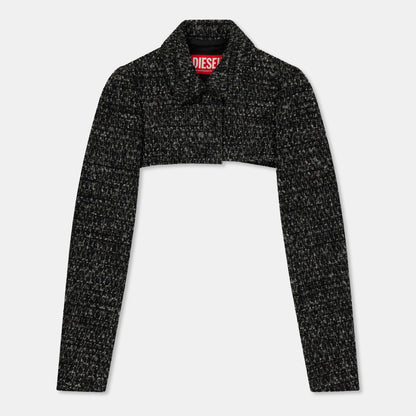 G-Anne Bouclv© Tweed Long Sleeve Ultra-Cropped Blazer