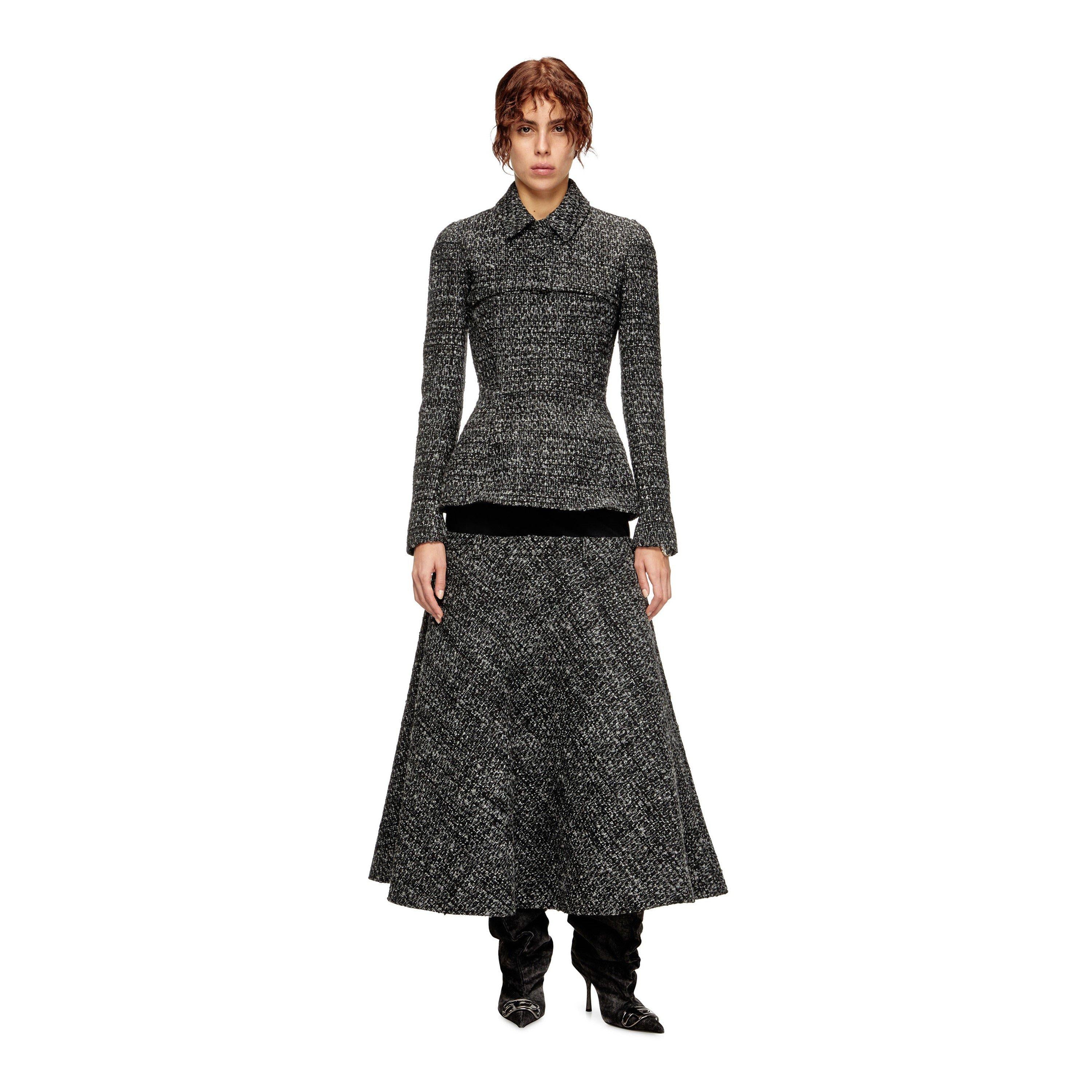 G-Anne Bouclv© Tweed Long Sleeve Ultra-Cropped Blazer
