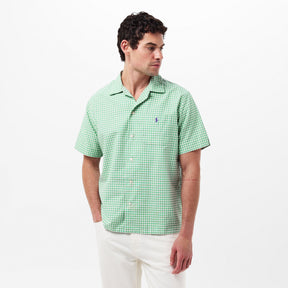 Men's Gingham Short-Sleeve Patterned Shirt