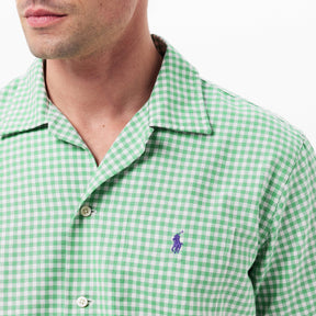 Men's Gingham Short-Sleeve Patterned Shirt