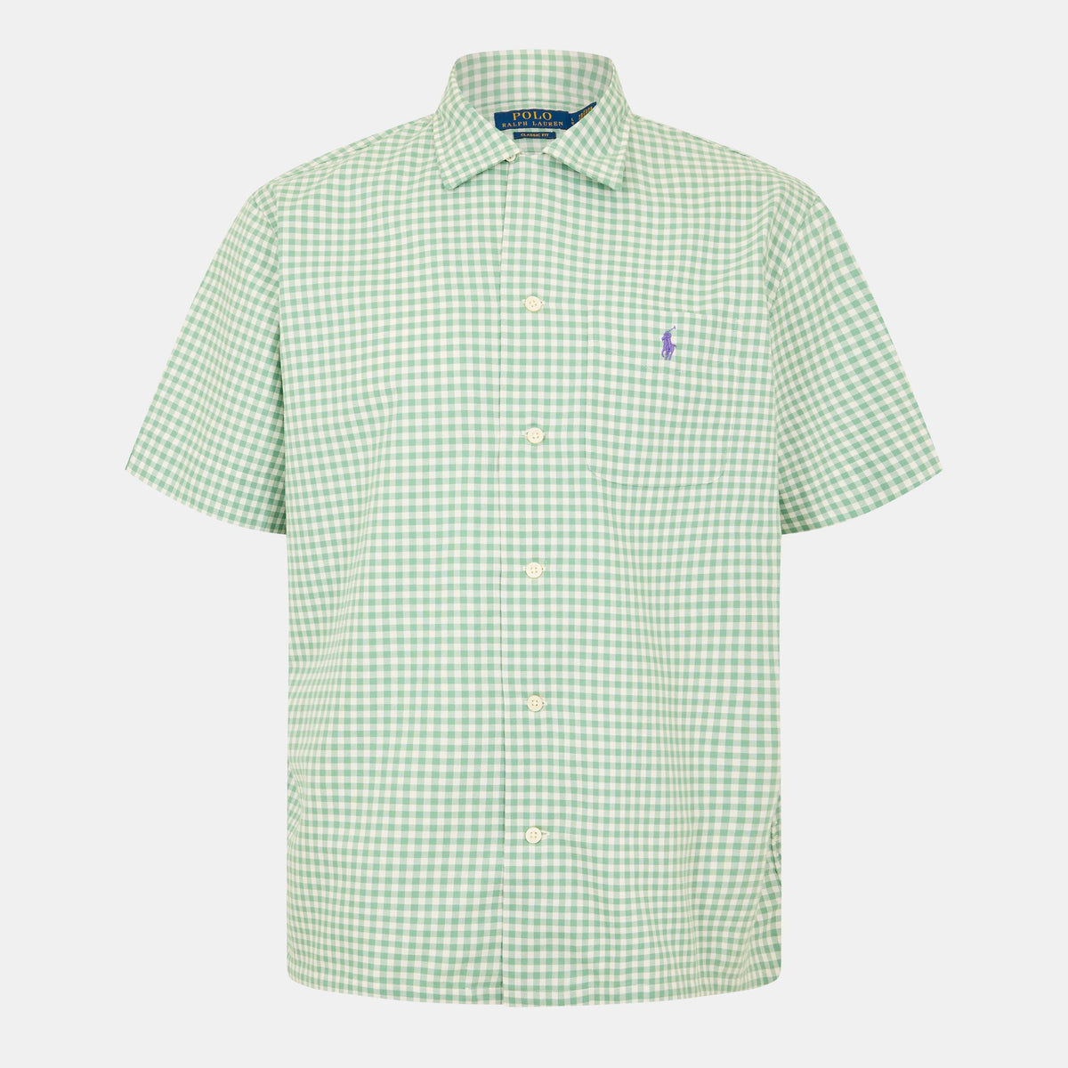 Men's Gingham Short-Sleeve Patterned Shirt
