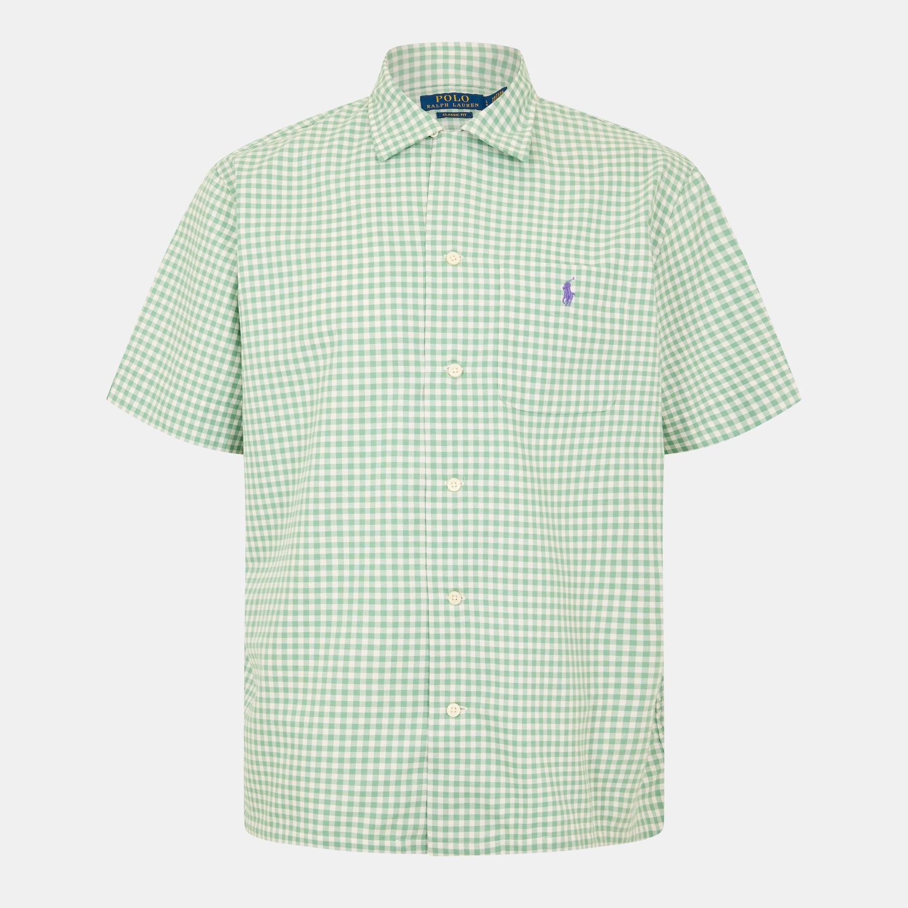 Men's Gingham Short-Sleeve Patterned Shirt