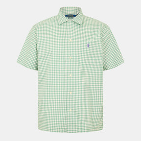 Men's Gingham Short-Sleeve Patterned Shirt
