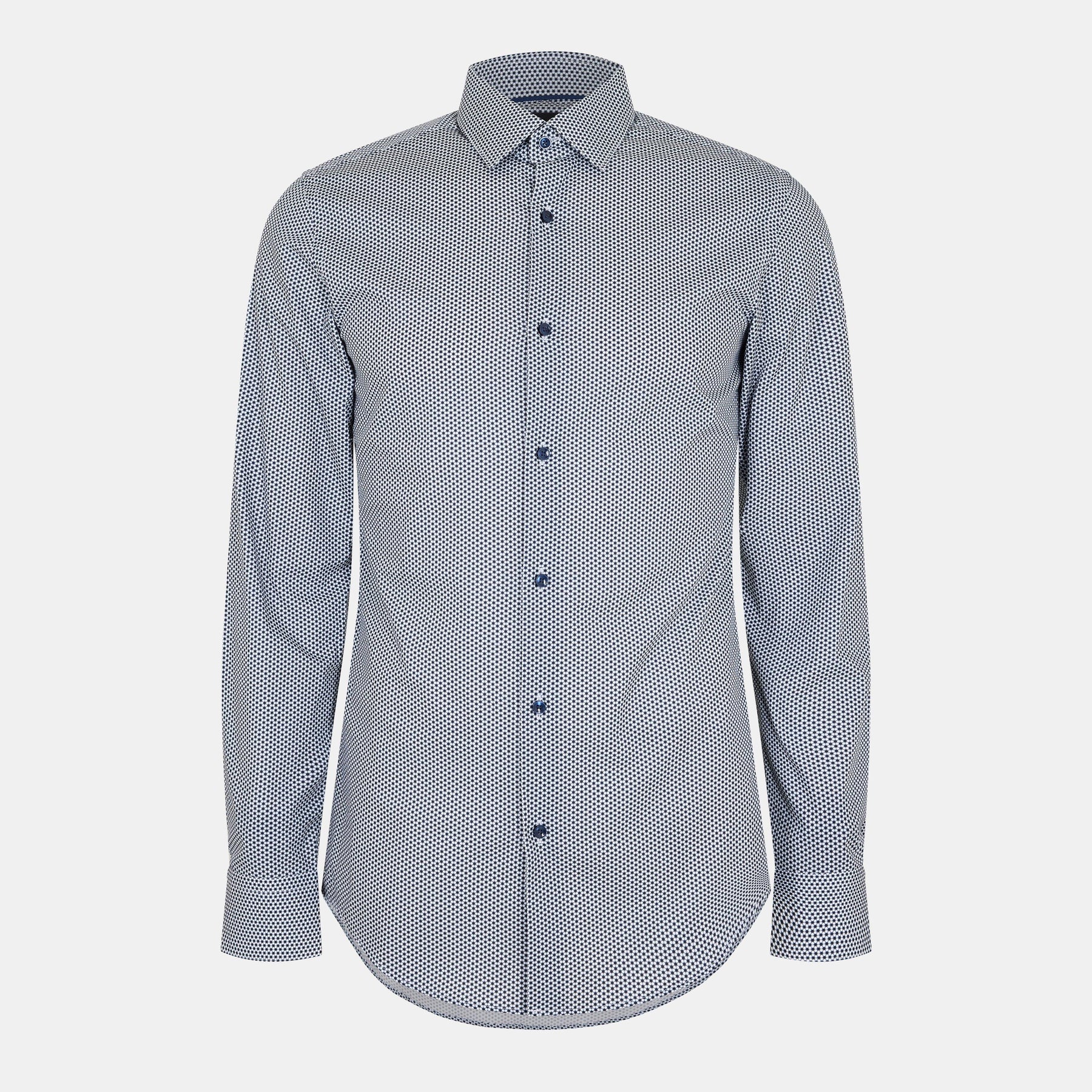 Men's H-Hank-S-Kent-C1-232 Patterned Short-Sleeve Shirt