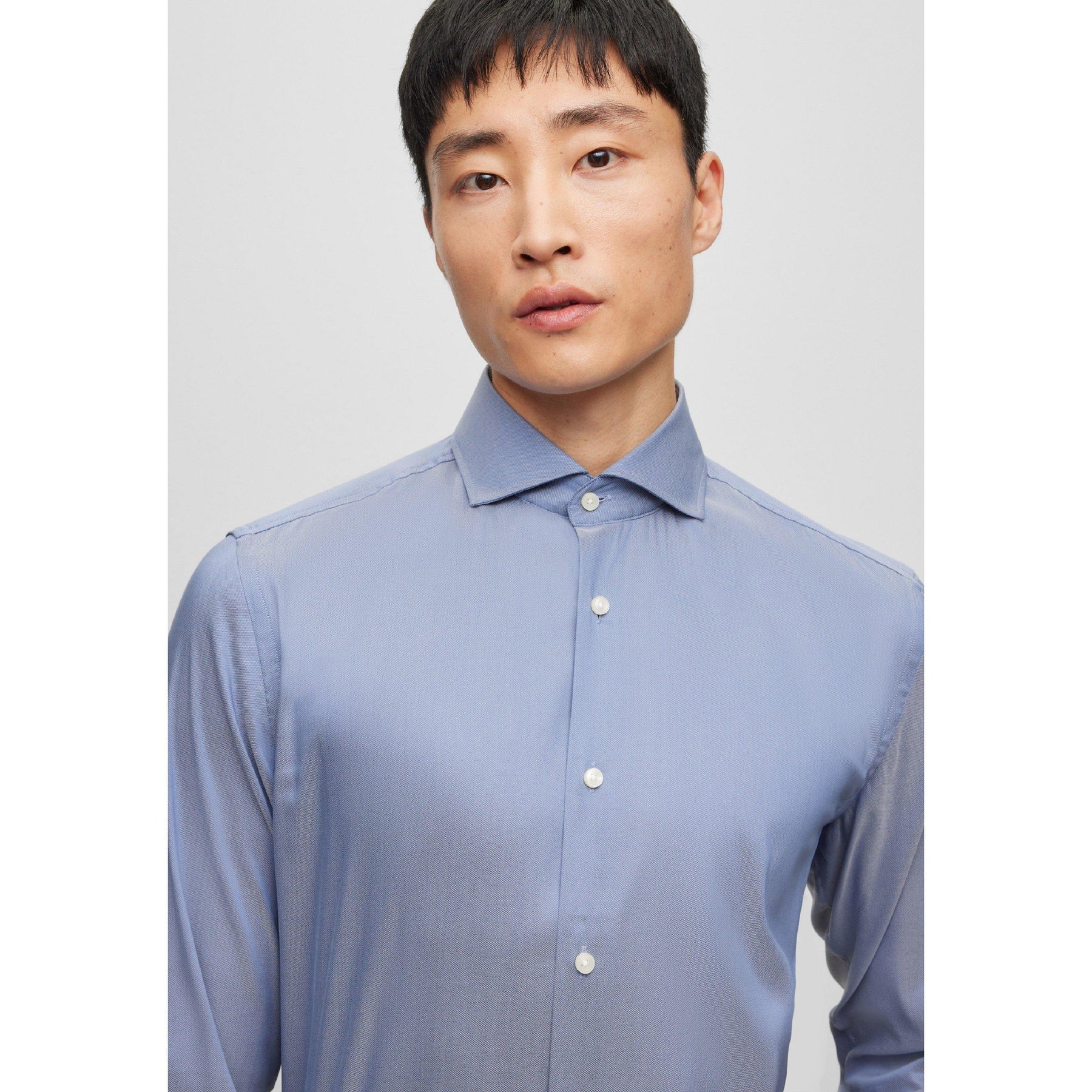 Men's P-Hank-Spread-C1-222 Plain Long-Sleeve Shirt